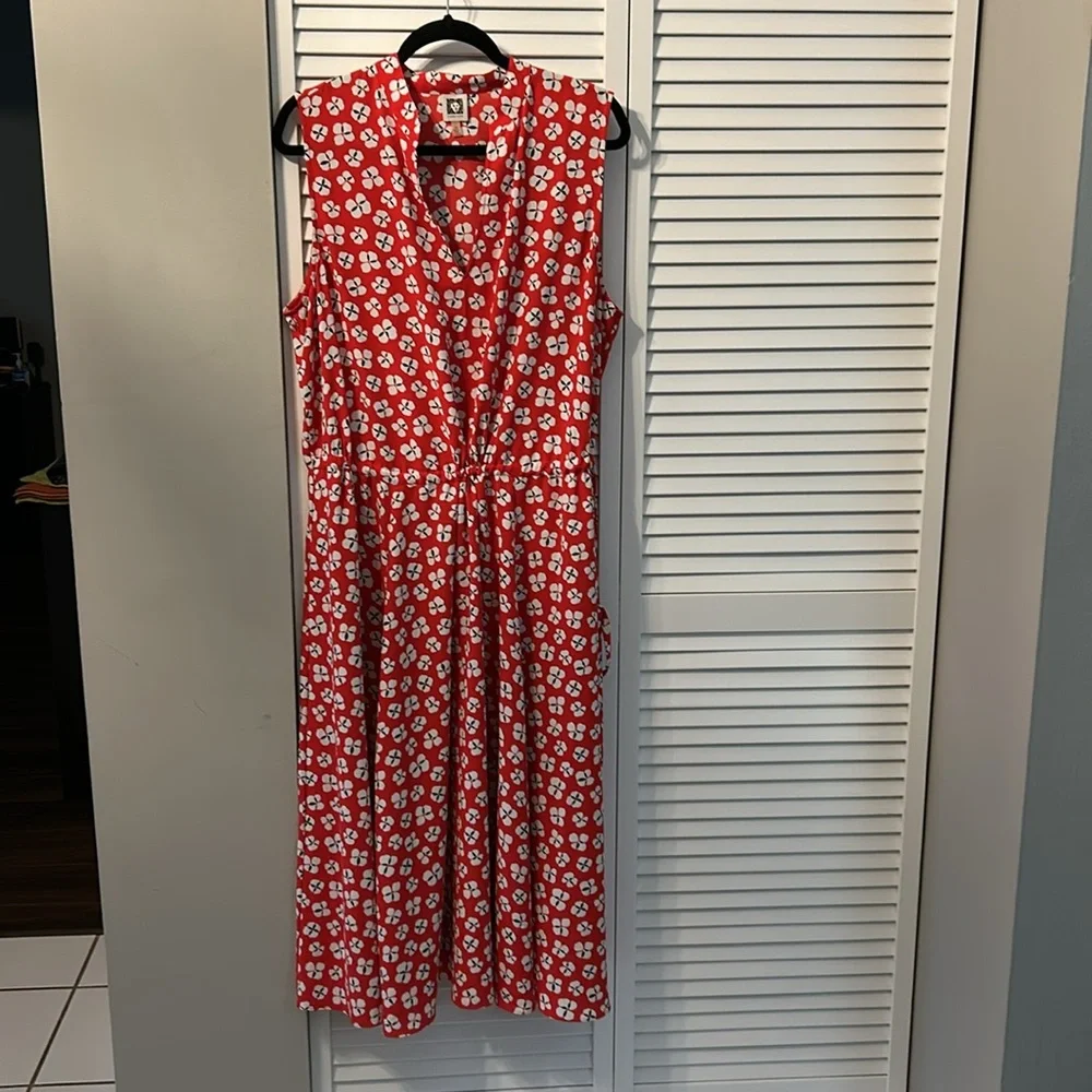 Anne Klein Floral Midi Dress with Pockets size 2X - Picture 5 of 6